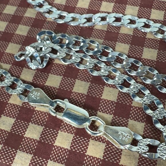 NEW Sterling Silver Italian 5mm Curb Chain 18" - Picture 2 of 4